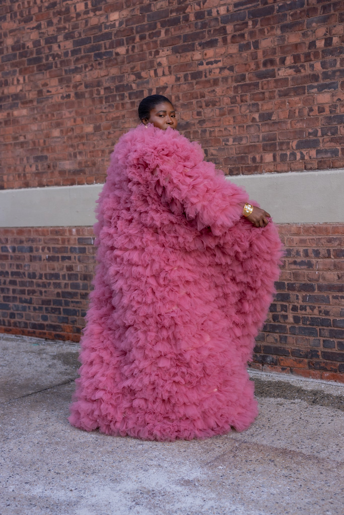 Pink Ruffle Tulle Coat